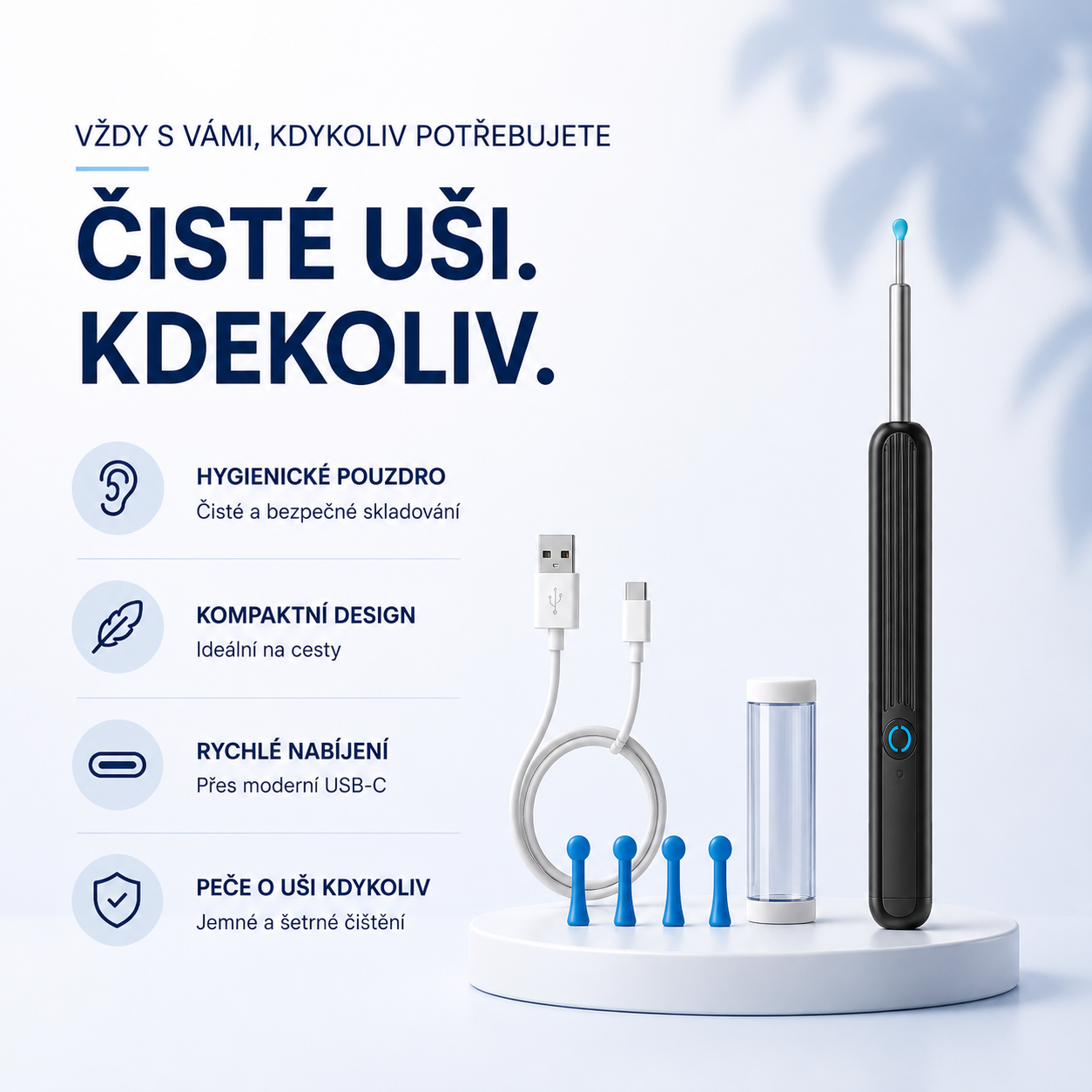 ClearEar – Chytrý čistič uší s HD kamerou