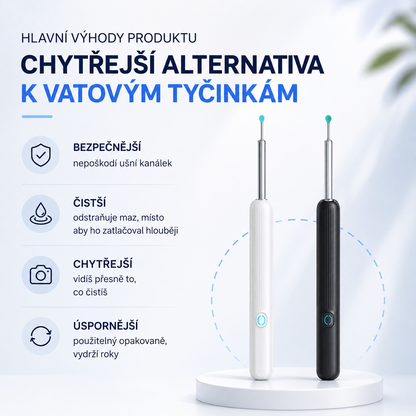 ClearEar – Chytrý čistič uší s HD kamerou